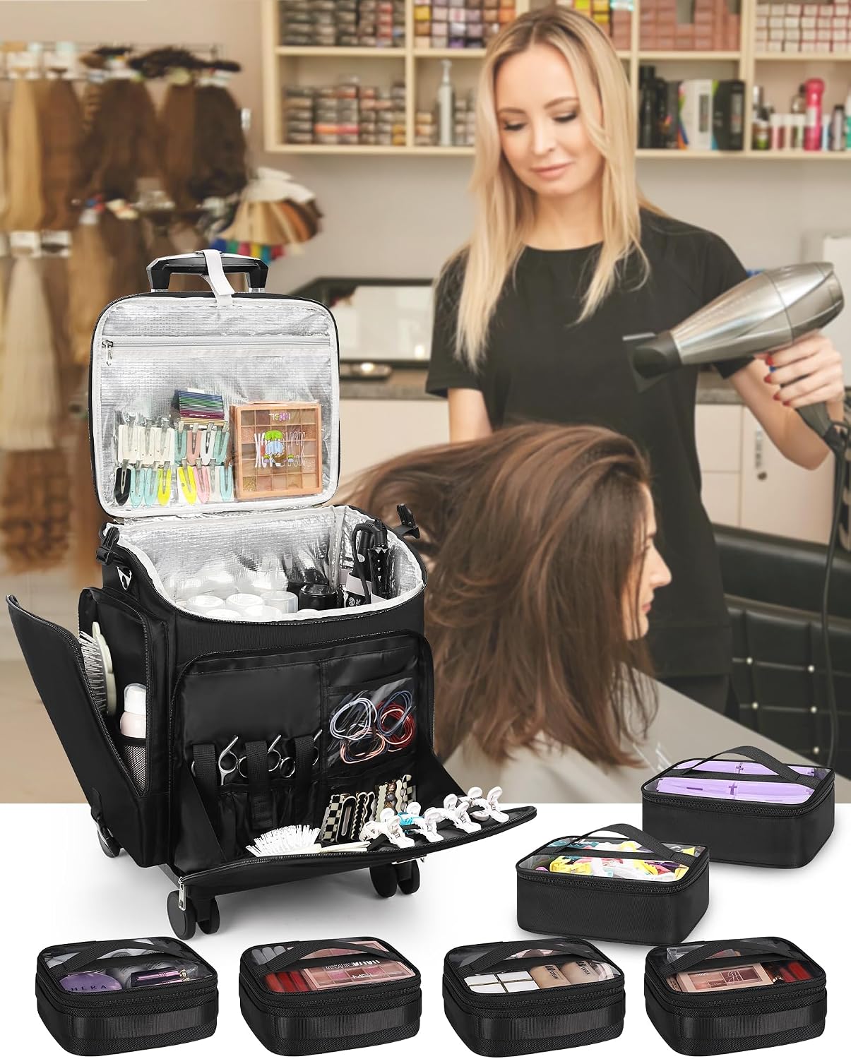 Rolling Makeup Case Hair Tools - Tool Bag recension och pris
