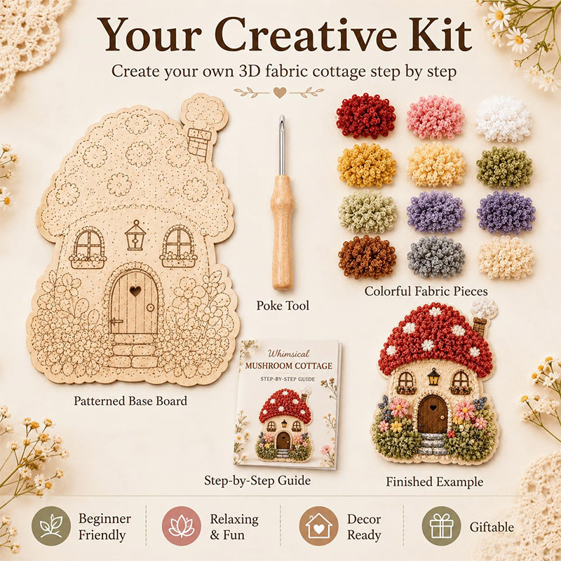 3D Mushroom House Poke Art DIY - Tool Set recension och pris
