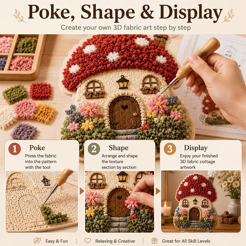 3D Mushroom House Poke Art DIY - Tool Set recension och pris