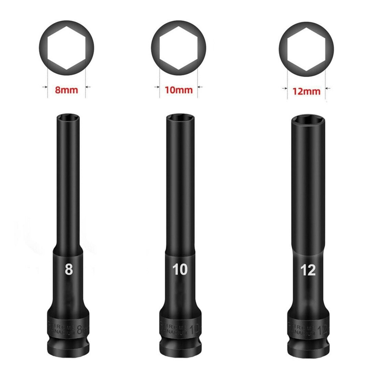 A002 3PCS 1/2 Drive Hex Socket - Socket Wrench recension och pris